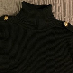 Ralph Lauren 🌺Turtleneck Black/Golden Buttons XL